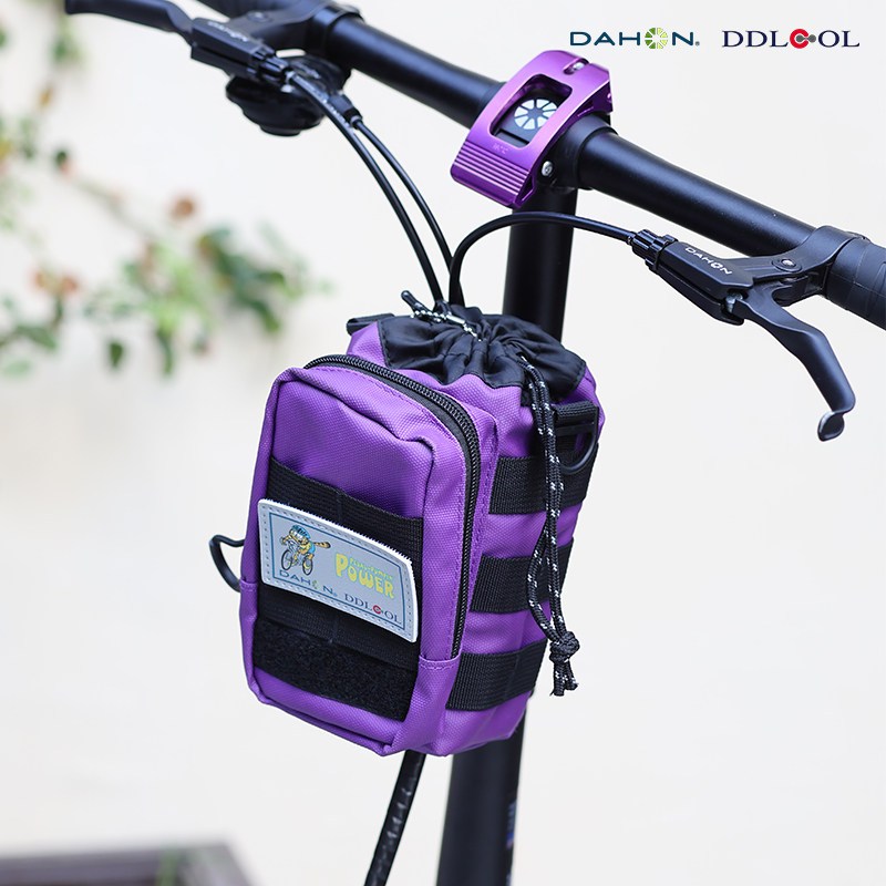 Dahon & DDLCOL P8P10D67 จักรยานพับกรอบด้านหน้าที่วางขวดน้ําสําหรับการจัดเก็บกระเป๋าแฮนด์
