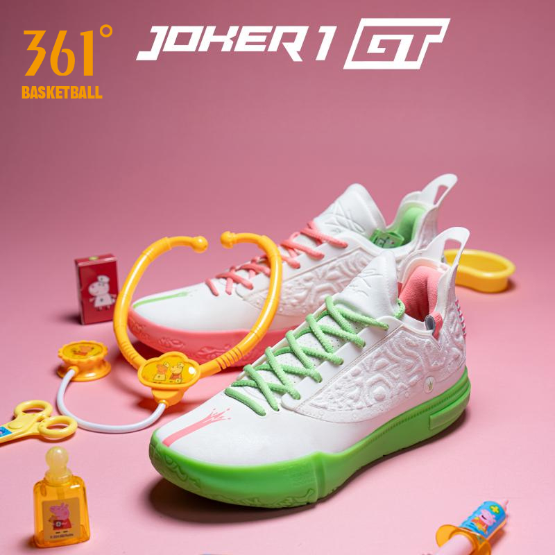 361 Degrees Joker 1 GT｜รองเท้าบาสเก็ตบอลมืออาชีพปฏิบัติการจริงสำหรับผู้ชาย ร่วมผลิตกับ Peppa Pig (หม