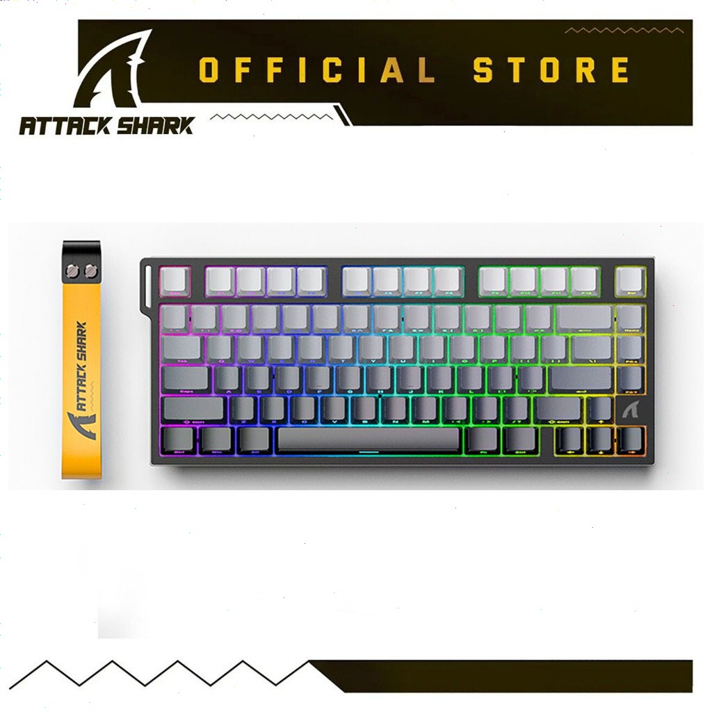 ATTACK SHARK R82 HE คีย์บอร์ดเกมแบบมีสาย 75% พร้อมสาย LED C01ULTRA