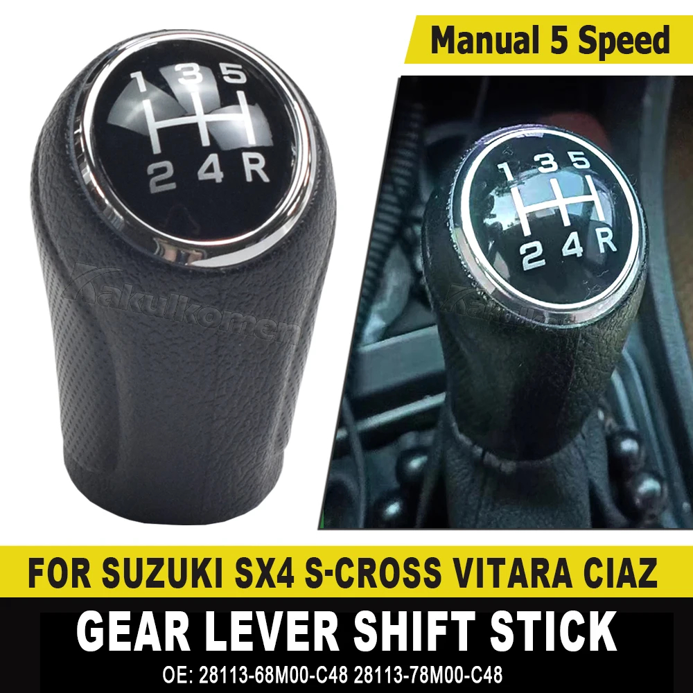 เกียร์รถหัวเกียร์คู่มือ 5 6 Speed Lever Hand Ball สําหรับ Suzuki SX4 S-Cross Vitara Ciaz 1.6L 1.4T