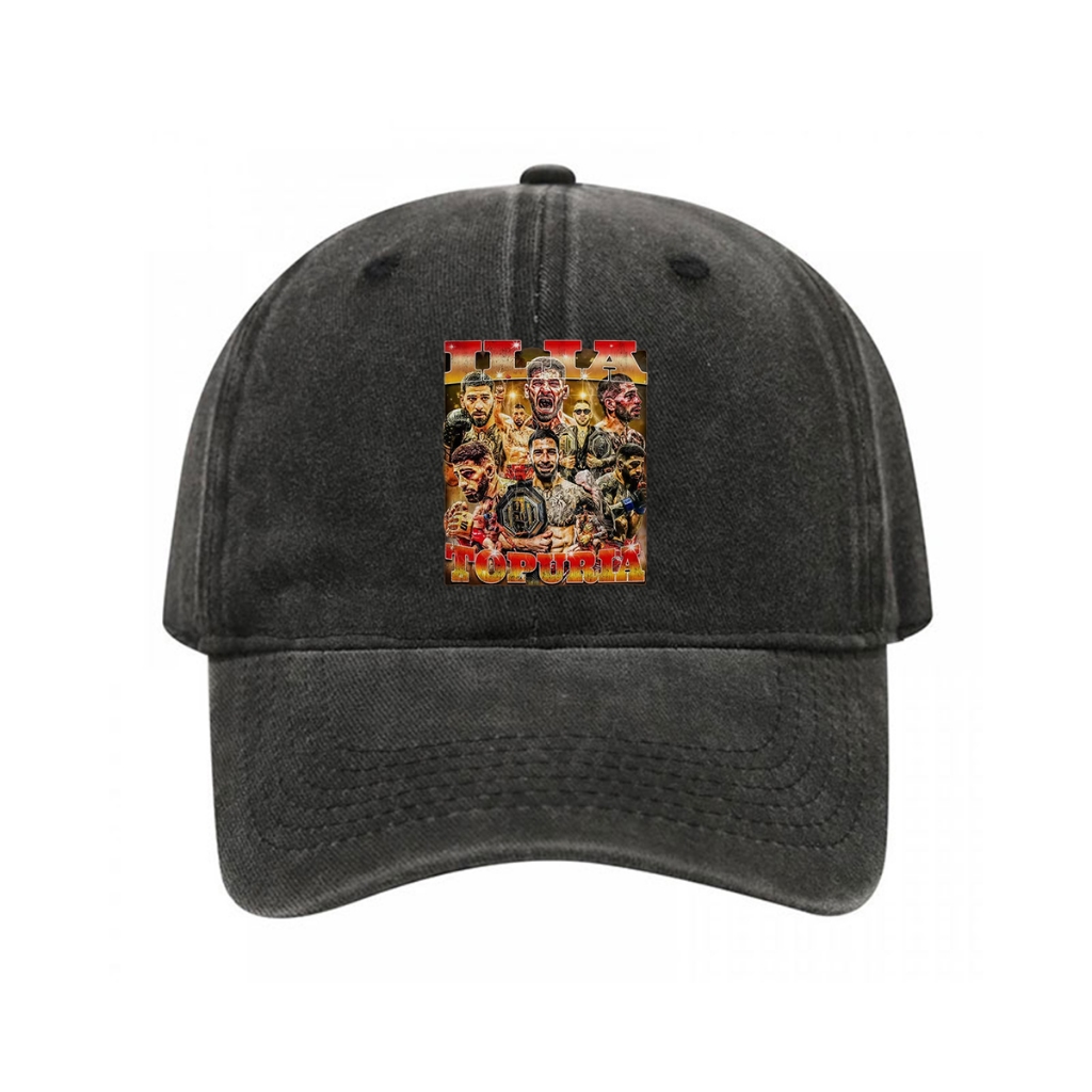หมวกเบสบอล El Matador Ilia Topuria สไตล์ฮาระจูกุ ดีไซน์คลาสสิก-retro-printing