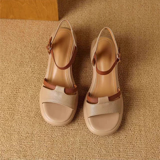 Cathy Queen รองเท้าแตะ พื้นหนา ส้นสูงสไตล์โรมัน สำหรับฤดูร้อน