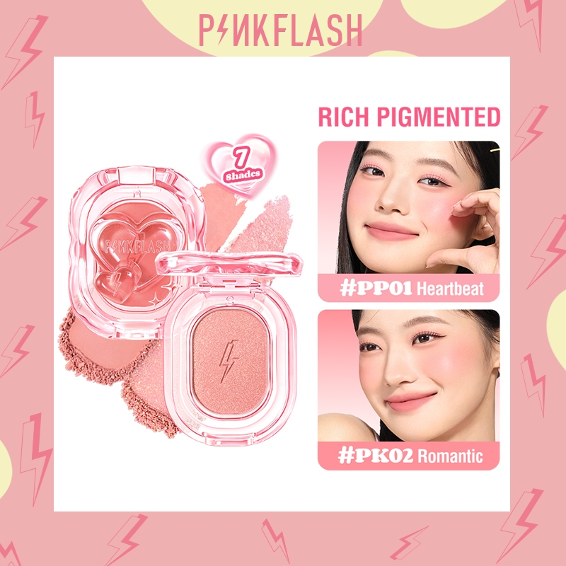 Pinkflash Mellow Radiant Blush High Pigment Fine Powder เรียบเนียนน้ําหนักเบา