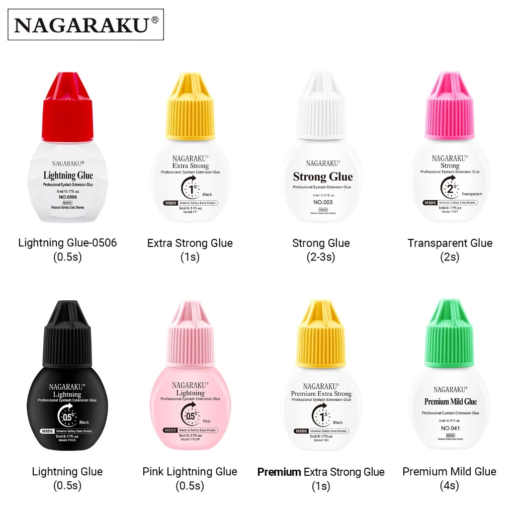 Nagaraku กาวต่อขนตา ติดทนนาน แห้งเร็ว ไม่ระคายเคือง
