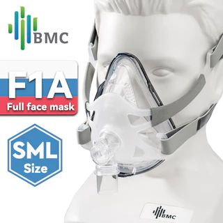 BMC F1A/FM1A หน้ากากแบบเต็มหน้าพร้อมหมวกซิลิโคนเจลเบาะสําหรับ CPAP อัตโนมัติ CPAP เชื่อมต่อ S10