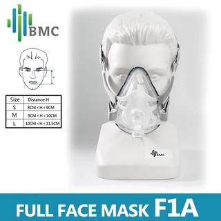 BMC F1A/FM1A หน้ากากแบบเต็มหน้าพร้อมหมวกซิลิโคนเจลเบาะสําหรับ CPAP อัตโนมัติ CPAP เชื่อมต่อ S10