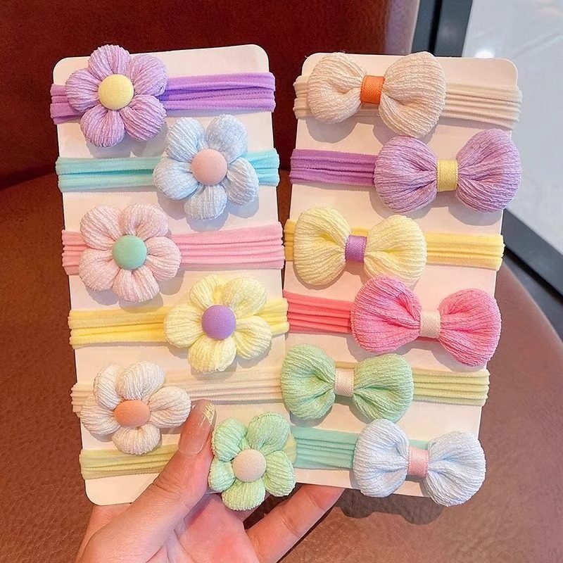 6 ชิ้นแฟชั่นเกาหลีที่มีสีสันโบว์ดอกไม้เชือกผมชุดผู้หญิงน่ารักของขวัญวันเกิดนักเรียน