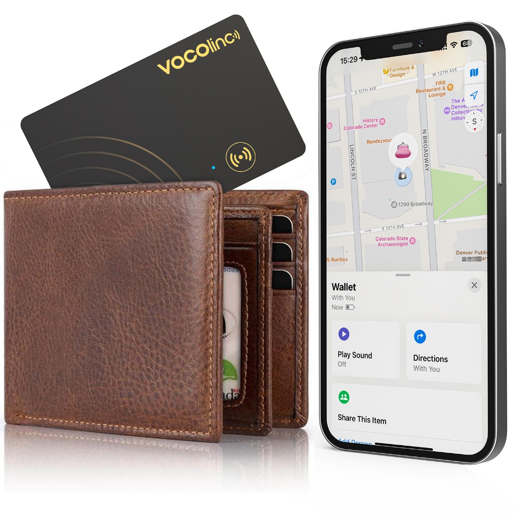 VOCOlinc Air Card Tag กระเป๋าสตางค์แบบชาร์จไฟได้ Tracker 1.6 มม., ตัวค้นหารายการ (เฉพาะ iOS)