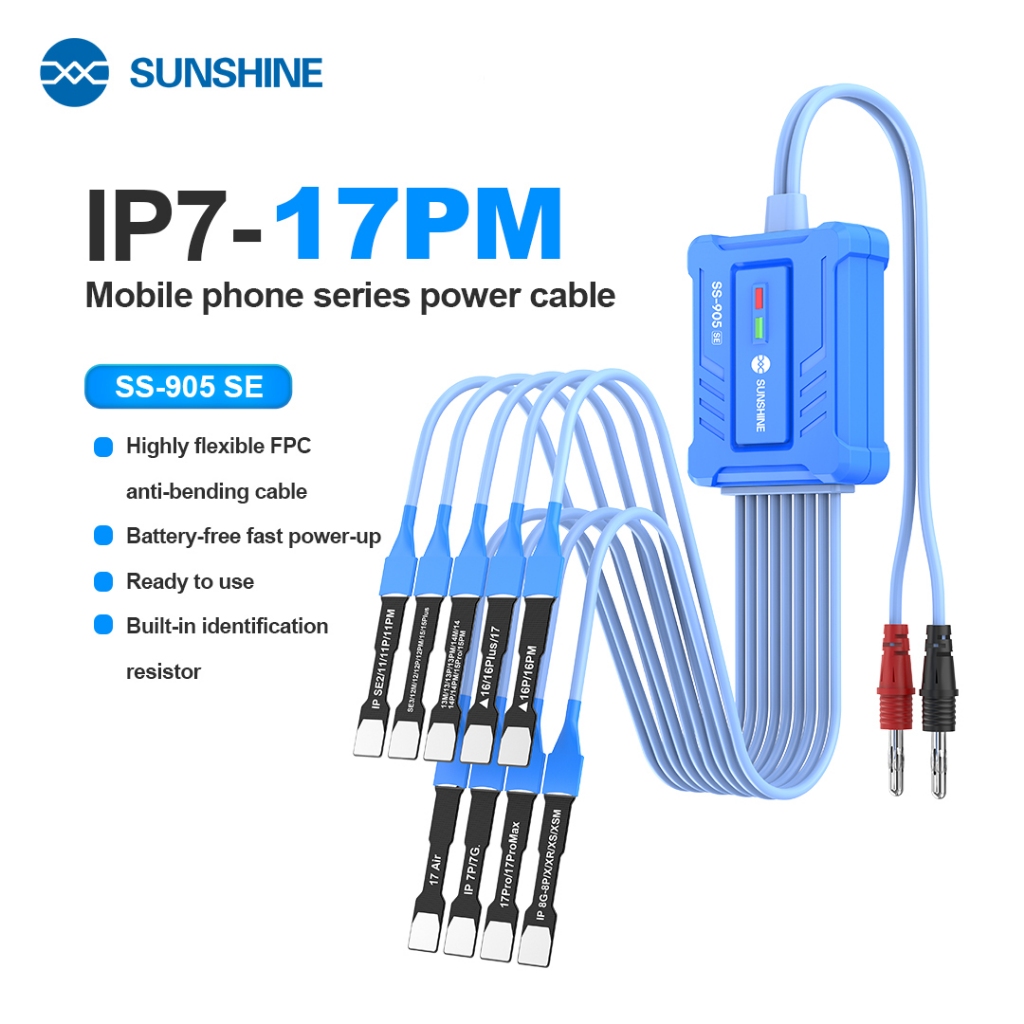 SUNSHINE SS-905 SE DC Power Supply Current การทดสอบสําหรับ iP7 ~ 17PM IPhone Power Boot Control Test Line