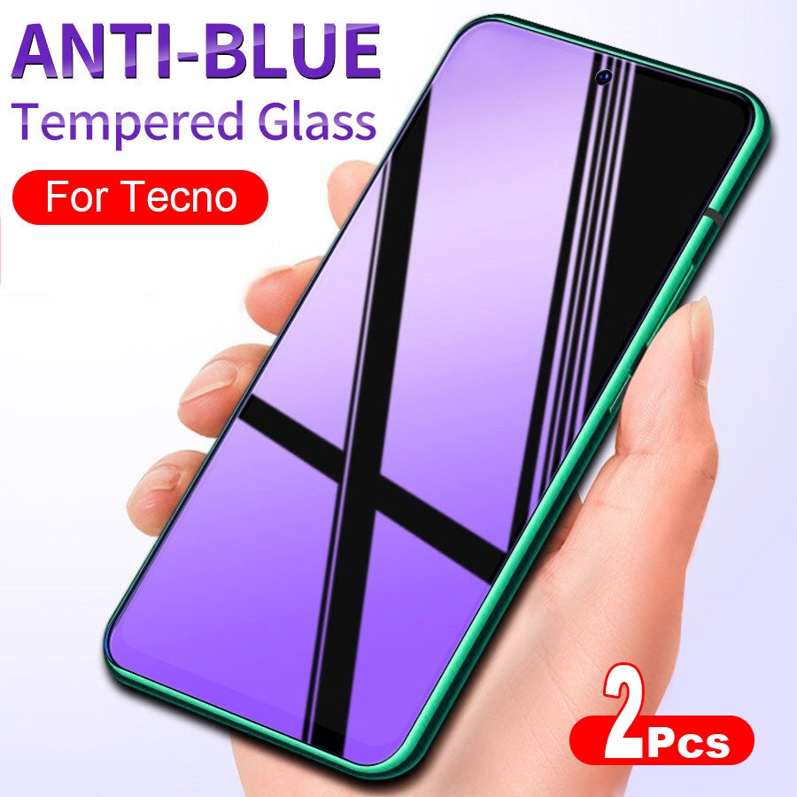 ฟิล์ม กระจก ถนอมสายตา เต็มจอ กรองแสง สําหรับ Tecno Spark 10 10C 20 20C 6 GO 2023 2024 Pova 5 Camon 20