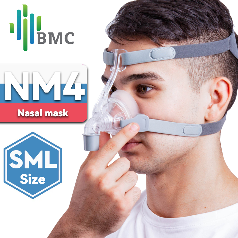 BMC NM4/N4 หน้ากากจมูกสําหรับใบหน้าทุกขนาดพร้อมหมวกและเบาะ SML 3 ขนาด
