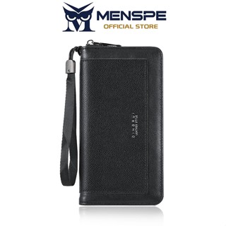 MENSPE กระเป๋าสตางค์แฟชั่นทรงยาวผู้ชายเนื้อหนัง PU กระเป๋าสต…
