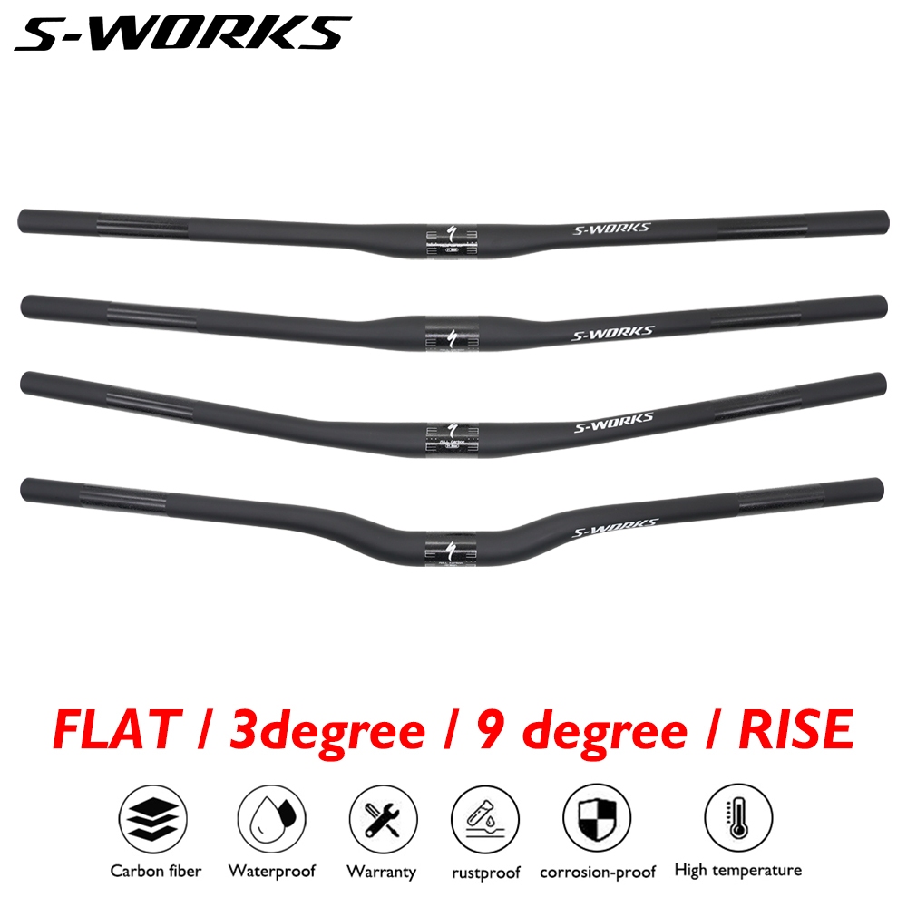 แฮนด์จักรยานเสือภูเขารุ่น S-WORKS ทำจากคาร์บอนไฟเบอร์ น้ำหนักเบา มาตรฐาน 31.8 มม. ขนาด 720-760 มม. งานเงาขัด matte, สินค้าเสริมสำหรับจักรยาน