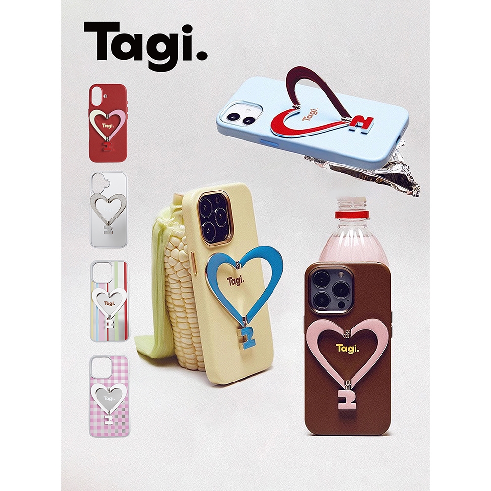 Tagi. เคสโทรศัพท์มือถือ แบบหนังรูปหัวใจพร้อมขายึดโลหะ เปลือกแข็ง เหมาะสำหรับ Case iPhone 17 Pro Max