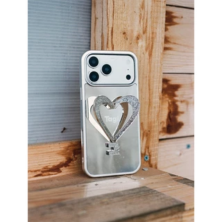 Tagi. เคสโทรศัพท์มือถือ แบบหนังรูปหัวใจพร้อมขายึดโลหะ เปลือกแข็ง เหมาะสำหรับ Case iPhone 17 Pro Max