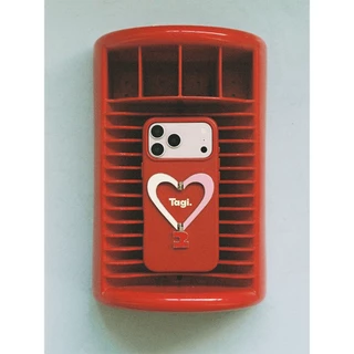Tagi. เคสโทรศัพท์มือถือ แบบหนังรูปหัวใจพร้อมขายึดโลหะ เปลือกแข็ง เหมาะสำหรับ Case iPhone 17 Pro Max