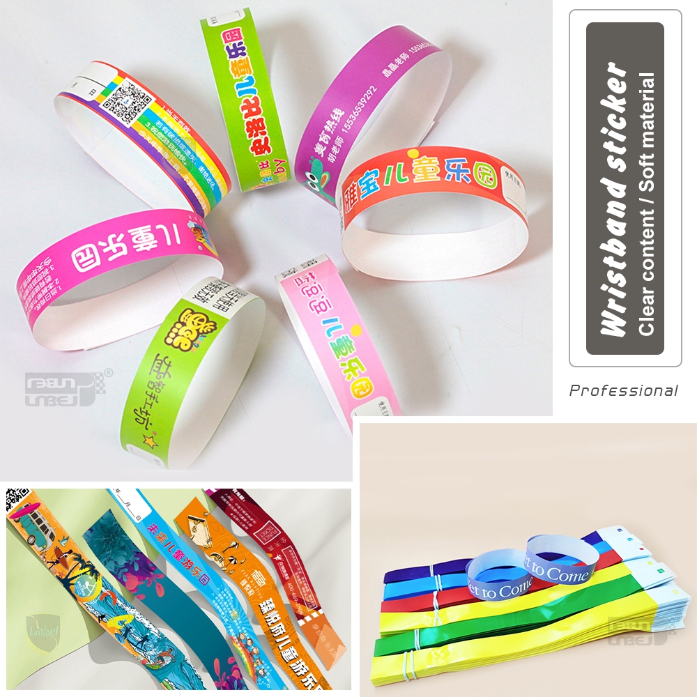 ริบบิ้นซาตินเหตุการณ์ที่กําหนดเองข้อมือมือริบบิ้นสติกเกอร์ทิ้งสายรัดข้อมือกระดาษ ใช่แล้ว ว่ายน้ําเหนียวพรรคแท็ก - รูปที่ 3