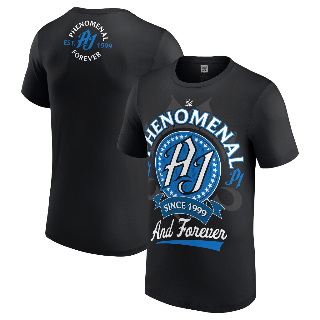 Wwe Mens Black AJ Styles Phenomenal T-Shirt