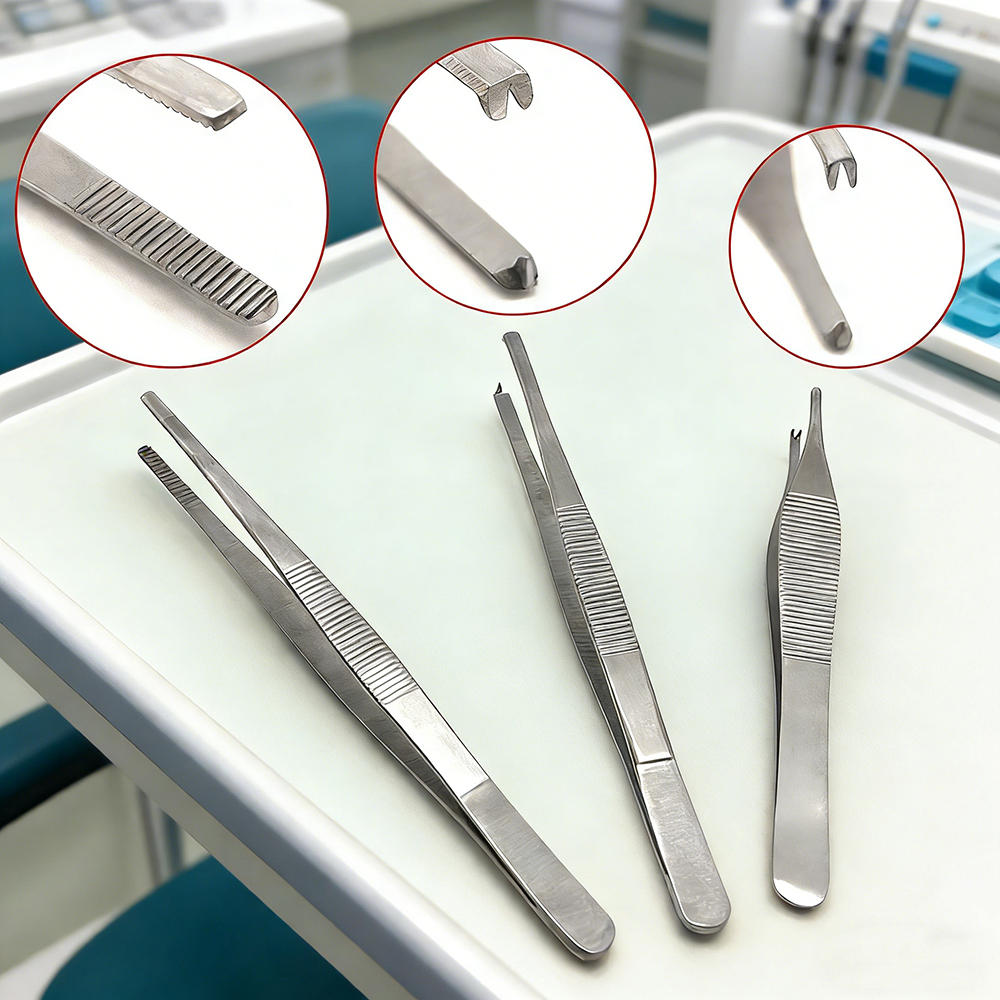Adson คีมเนื้อเยื่อ Rhinoplasty กระดูกอ่อน Thumb Forcep ศัลยกรรมพลาสติกแหนบเครื่องมือผ่าตัด Ocular