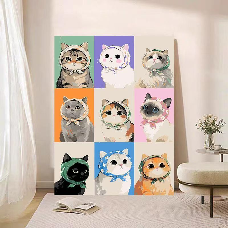 ระบายสีตามตัวเลข เฟรมระบายสี ระบายสี ฝึกสมาธิ กระตุ้นจินตนาการ ของขวัญ diy เเต่งห้อง paint by number ภาพวาดผ้าใบ