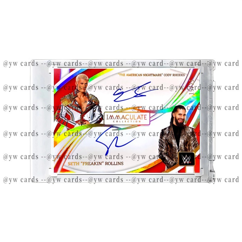 [หายาก] WWE Cody Roz & Seth Rollins Double Sign Card Wrestling Star Legendary Collection โฮมเมด