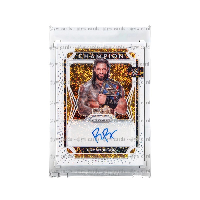 [ขายดี] WWE Roman Ryans Champion Gold Fold Sign Card Wrestling Star Collection Card การ์ดโฮมเมด