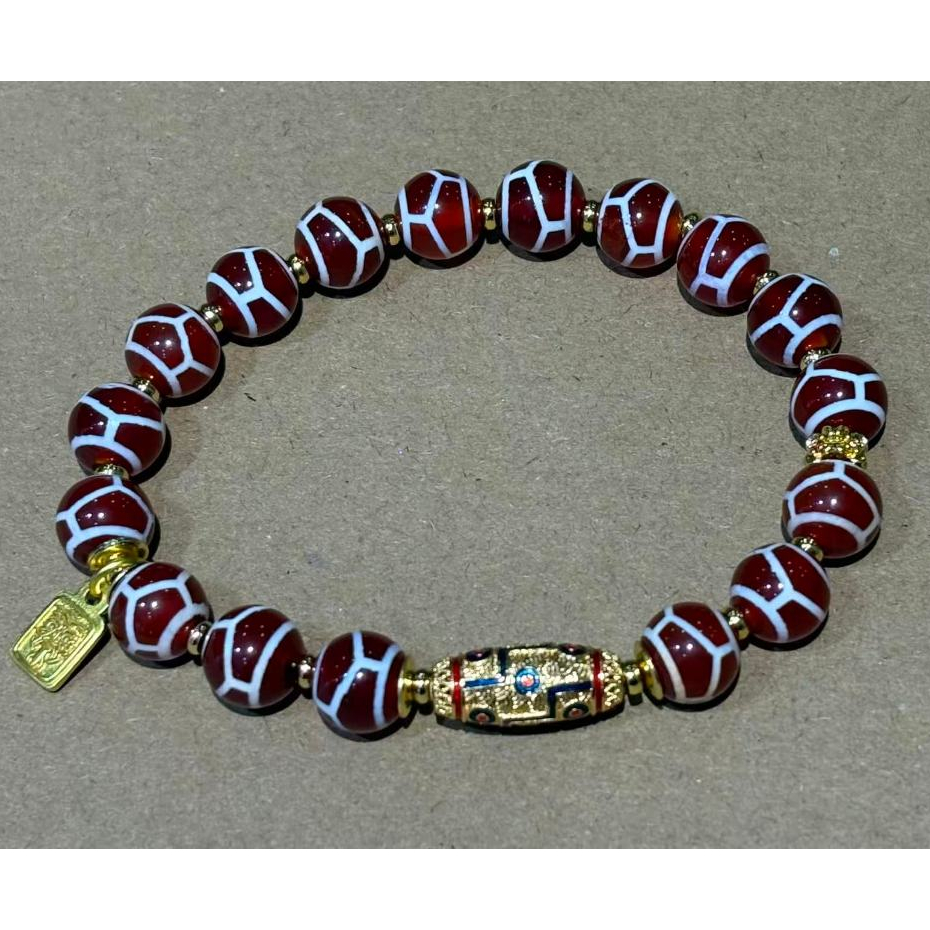 [Have] สร้อยข้อมือ Dzi Nine Eyes+Tortoise 8mm