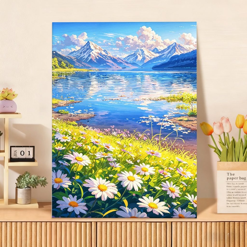 ระบายสีตามตัวเลข 40×50 พร้อมเฟรมไม้ (50 ลาย) | ของขวัญยอดฮิต งานศิลปะทำง่าย มือใหม่ก็ทำได้ ภาพวาดสีน้ำมันดิจิตอลพร้อมกรอบ DIY