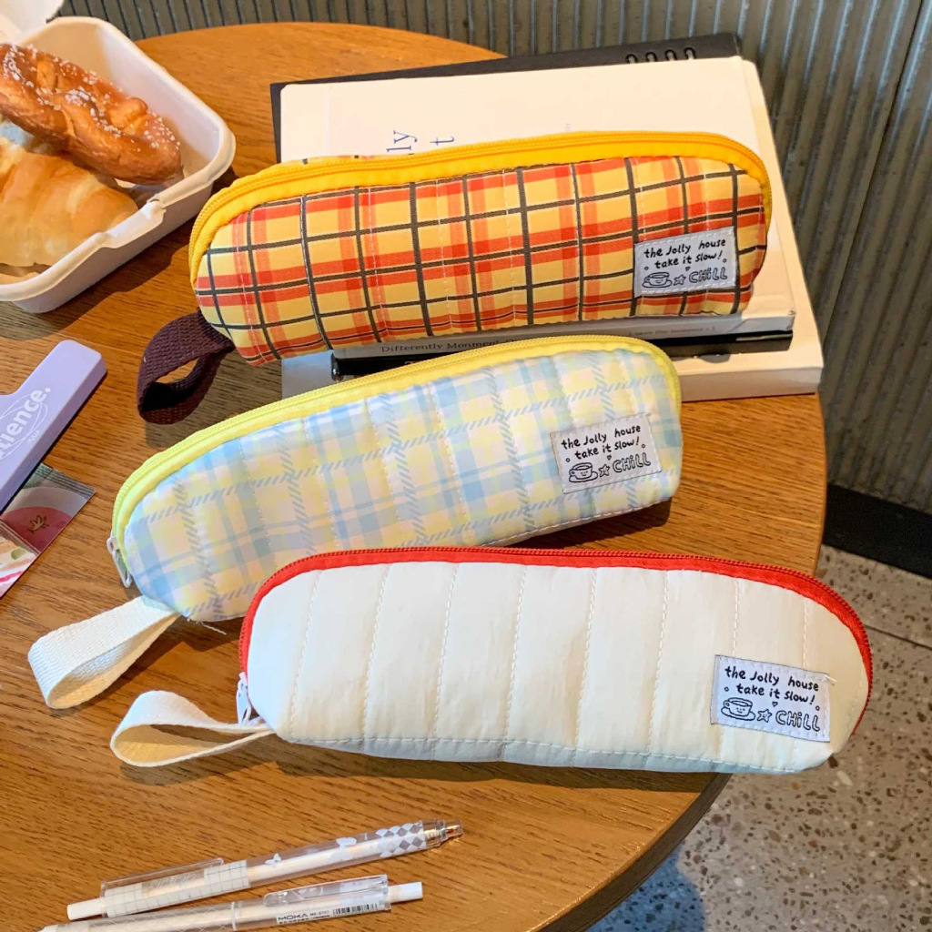 กล่องดินสอความจุขนาดใหญ่บุนวมตารางสําหรับนักเรียน 20x7x5.5ซม