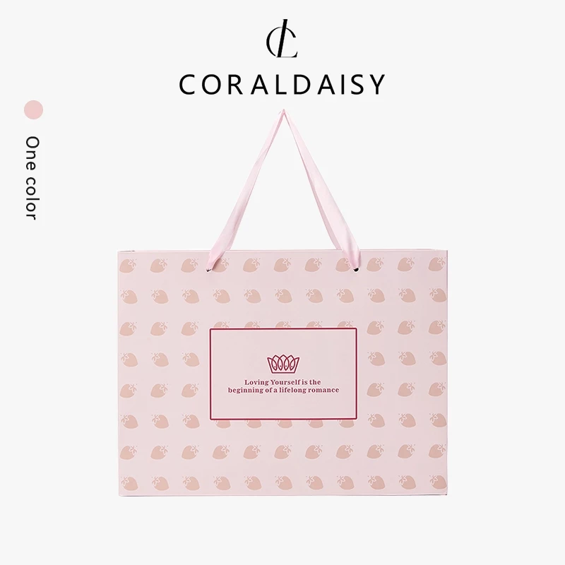 CORALDAISY คอร์ลาเดนซิส ถุงกระดาษบรรจุภัณฑ์ถุงของขวัญสีชมพูถุงบรรจุภัณฑ์ของขวัญกระดาษแบบพกพา thumbnail 6