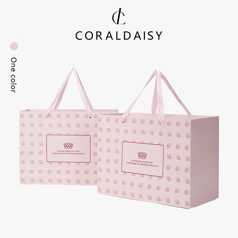 คอร์ลาเดนซิส ถุงกระดาษบรรจุภัณฑ์ถุงของขวัญสีชมพูถุงบรรจุภัณฑ์ของขวัญกระดาษแบบพกพา - 6