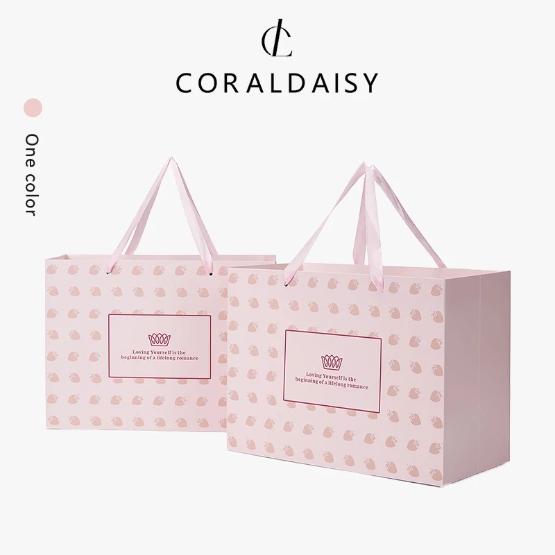 CORALDAISY คอร์ลาเดนซิส ถุงกระดาษบรรจุภัณฑ์ถุงของขวัญสีชมพูถุงบรรจุภัณฑ์ของขวัญกระดาษแบบพกพา thumbnail 9