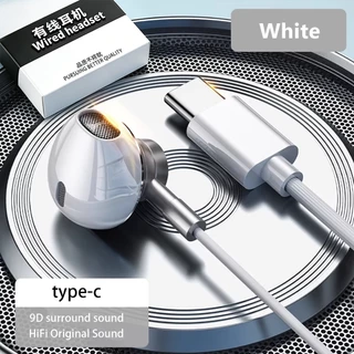 Type-C หูฟังแบบมีสายสำหรับ Samsung Galaxy S24 S23 S22 S21 Ultra 3.5มม. หูฟังชนิดใส่ในหู A54 A53หมายเหตุ20 10 5G หูฟัง USB-C wired earphones