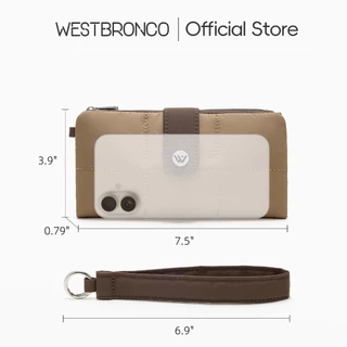 WESTBRONCO รุ่นบาแกตต์ (Baguette)-กระเป๋าสตางค์สายคล้องข้อมือรุ่นยาว RFID ป้องกันการโจรกรรม ช่องเยอะ ผ้าไนลอนกันน้ำ