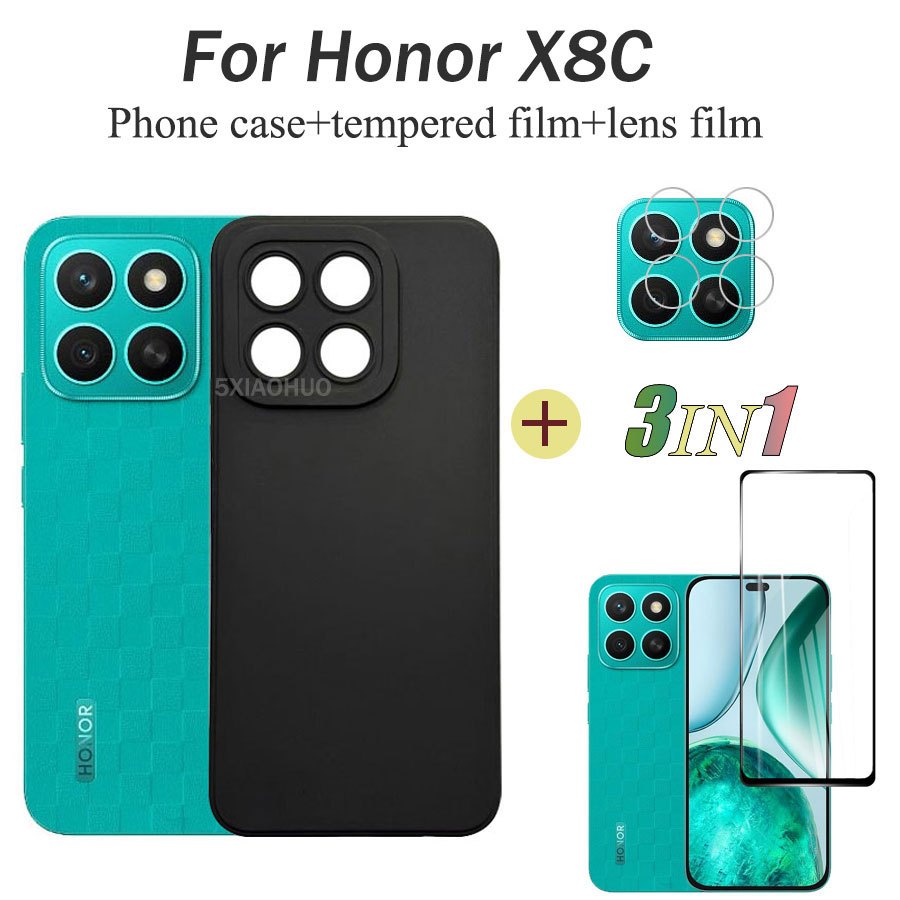 3in1 สําหรับ Honor X8C เคสโทรศัพท์กันกระแทกสําหรับ Honor X5C Plus X7C X7D X6C X5C โทรศัพท์ + ฟิล์มกร