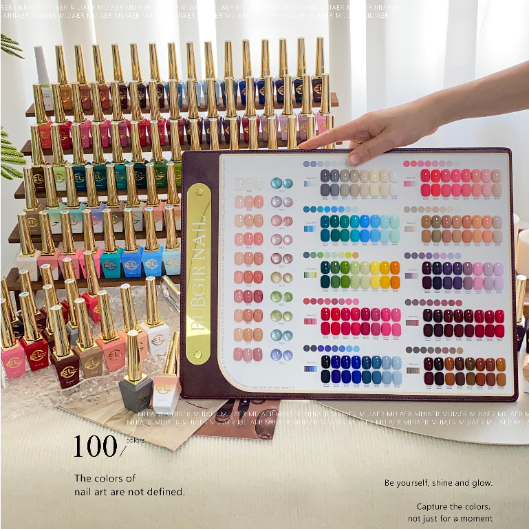 【พร้อมส่ง】 ซตสี  bubgir 100 สี ยาทาเล็บ พร้อมชาร์ตโชว์.ขวด สีเดียวกัน new set 10 สีลูกแก้วซาติน+10สี สีเจลไซรัป+80 สีเจลทำเล็บ