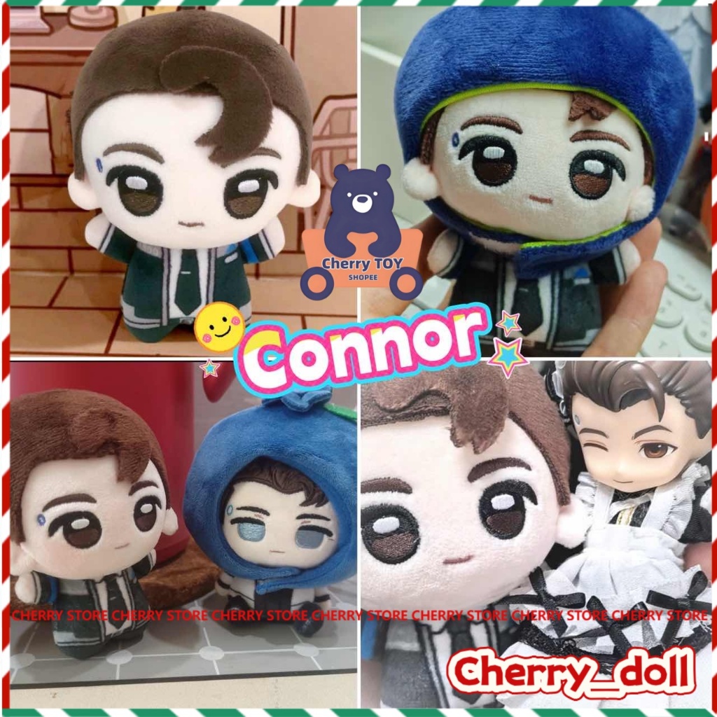 Detroit Become Human Connor ดีทรอยต์กลายเป็นมนุษย์คอนเนอร์เกมตัวละครกี้800 10เซนติเมตรผ้าฝ้ายตุ๊กตาตุ๊กตาของขวัญน่ารักสําหรับเพื่อนกระเป๋าเป้สะพายหลังตกแ