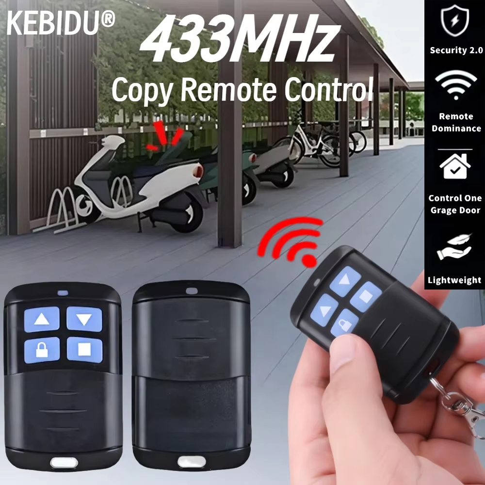 🚚ท้องถิ่น🚚 433MHz รีโมทคอนโทรลรหัสโคลนอัตโนมัติคู่สําเนา 4 คีย์รีโมทคอนโทรล Duplicator สําหรับบ้านโรงรถประตู