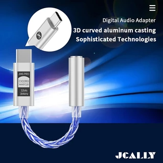 Jcally JM6 Pro Type-C ถึง 3.5 มม.Dual DAC CX31093 MAX97220 ดิจิตอลถอดรหัสเสียงอะแดปเตอร์เครื่องขยายเสียง DAC