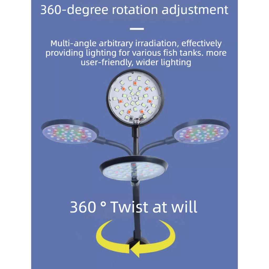 MINI Fish Tank Light Aquarium Light เต่าคลิปแสงพืชน้ําปลั๊ก USB LED Light Aquarium ขนาดเล็กถังคลิปภูมิทัศน์ - รูปที่ 6