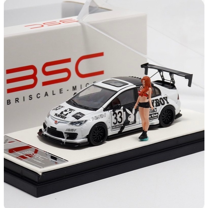 BSC 1: 64 Honda Civic TYPE R FD2 Playboy จําลองรถรุ่นคอลเลกชันเครื่องประดับ