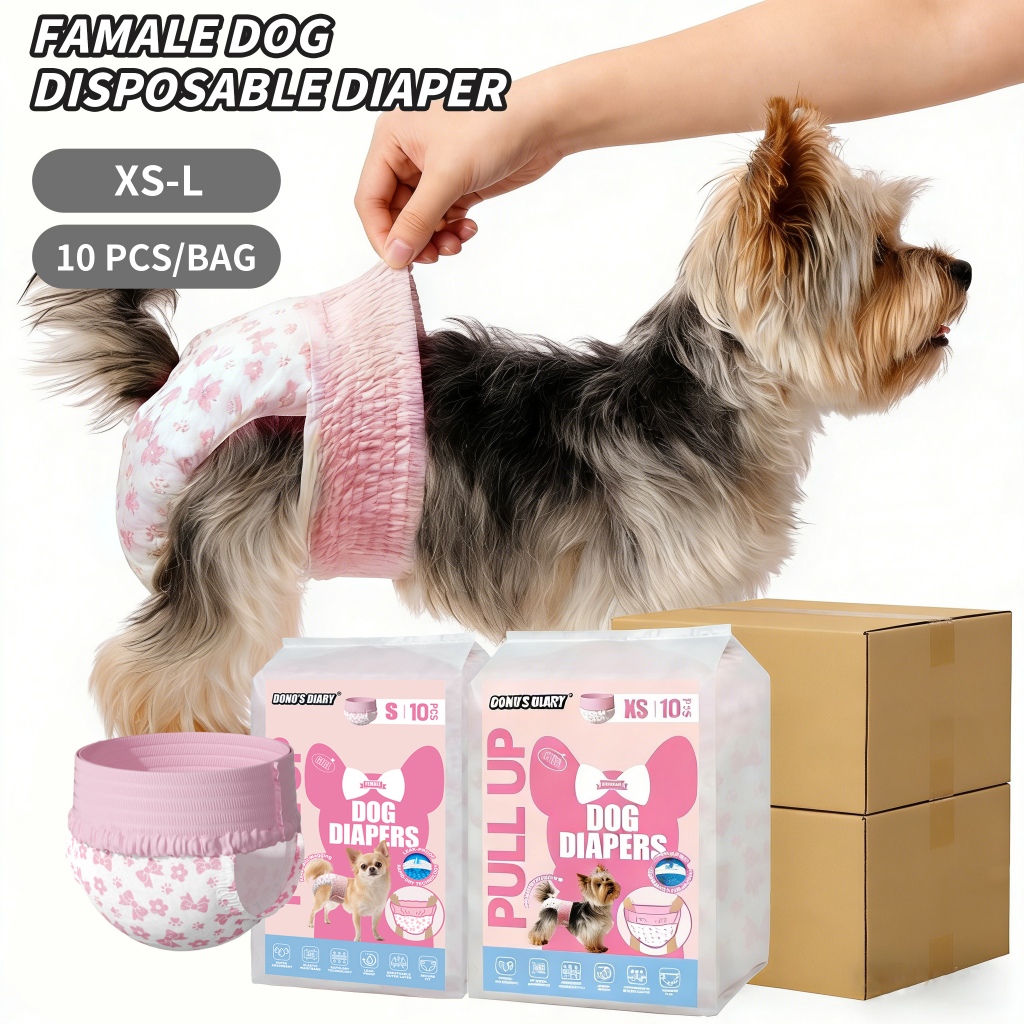 ผ้าอ้อม 40/80/120 ชิ้นสุนัขหญิงสบาย Pampers Quick-Change สัตว์เลี้ยงผ้าอ้อมแบบดึงขึ้น