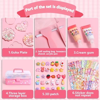 ✨สต็อกพร้อม✨Guka 522PCS ชุดสติกเกอร์ทําด้วยมือ decoden charmst พวงกุญแจ diy ของเล่นเด็กผู้หญิง