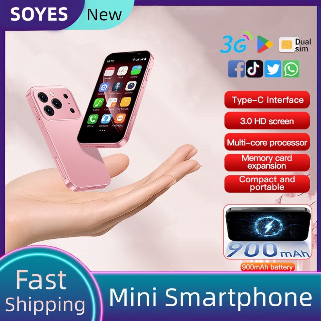 SOYES 3G มินิสมาร์ทโฟน 3.0 "จอแสดงผล 2GB RAM 16GB ROM Dual SIM สแตนด์บายกล้องคู่ Android 9.0 Multi A