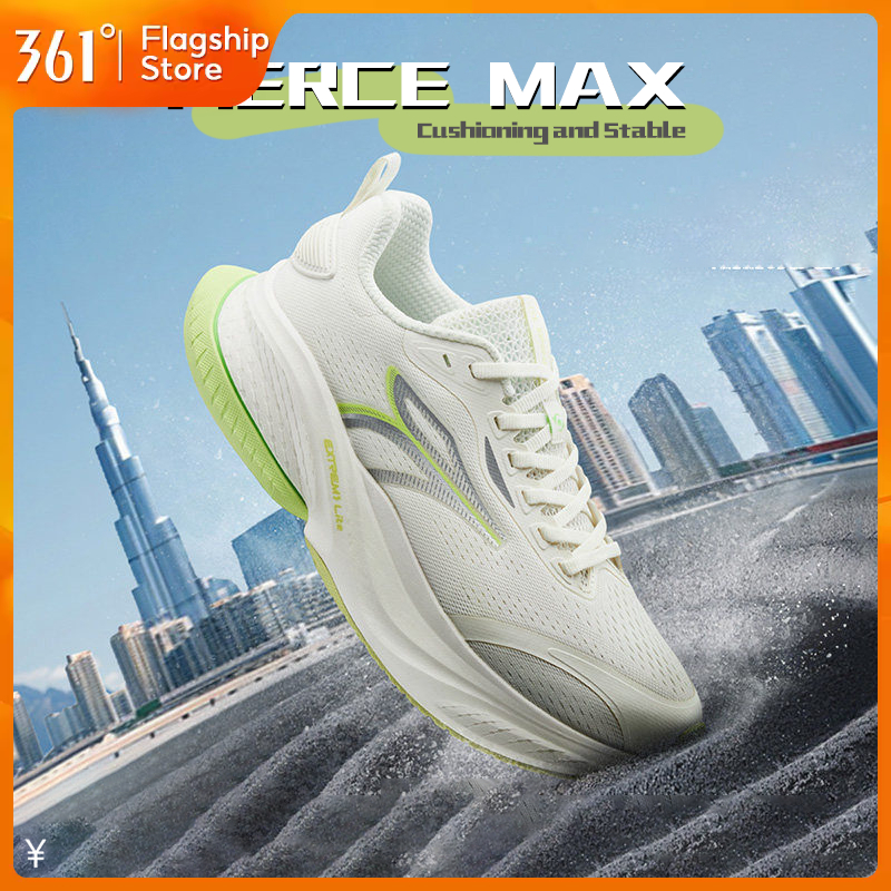 【361 Degrees】Fierce MAX รองเท้าวิ่งผู้ชาย ขนาดกว้าง ออกแบบมาเพื่อความนุ่มและการดูดซับแรงกระแทก สะดวก