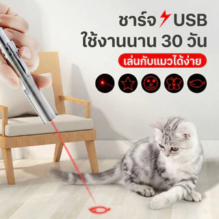 [พร้อมส่ง] เลเซอร์แมว 4 in 1 ชาร์จ USB ไม่ต้องใส่ถ่าน! ไฟฉาย+UV ตรวจเชื้อรา ของเล่นแมว สแตนเลสทนทาน