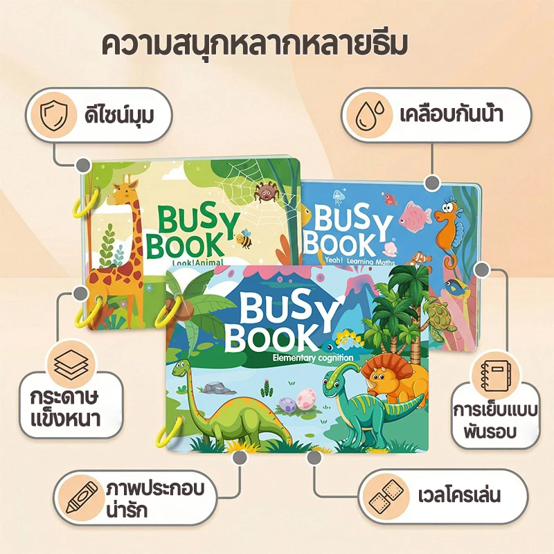 หนังสือเงียบ หนังสือยุ่ง หนังสือเงียบ ลอกและติดใหม่ได้ Busy Book Quiet Book ของเล่นเด็ก หนังสือกิจกรรม หนังสือเสริมพัฒนาการ หนังสือฝึกสมอง ของเล่นเสริมพัฒนาการ สมุดกิจกรรม เพิ่มสมาธิ thumbnail 6