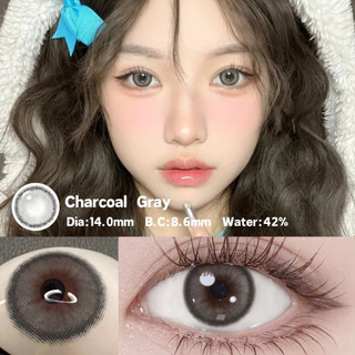 คอนแทคเลนส์ตาโต UYAAI คอนแทคเลนส์ตาหวาน สีเทา 14.2~14.5 มม. 0.00--4.00
