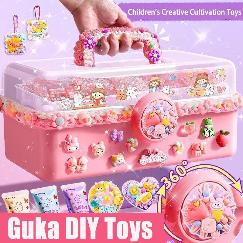 Guka 528PCS สติกเกอร์ทําด้วยมือชุด decoden charmst diy พวงกุญแจของเล่นสําหรับเด็กผู้หญิงของขวัญขนาดใ