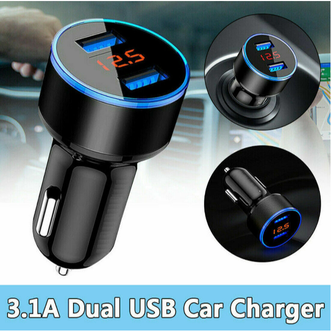 ESSGOO จัดส่งในท้องถิ่นเครื่องชาร์จ USB ในรถยนต์ 5V/3.1A Car Charger Kit Dual USB Port Fast Charger